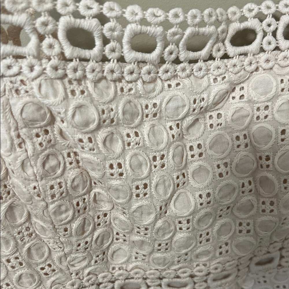 Ivory / Cream Embroidered Sleeveless Dress Knee Length Cocktail Wedding Size 12 - Picture 4 of 14